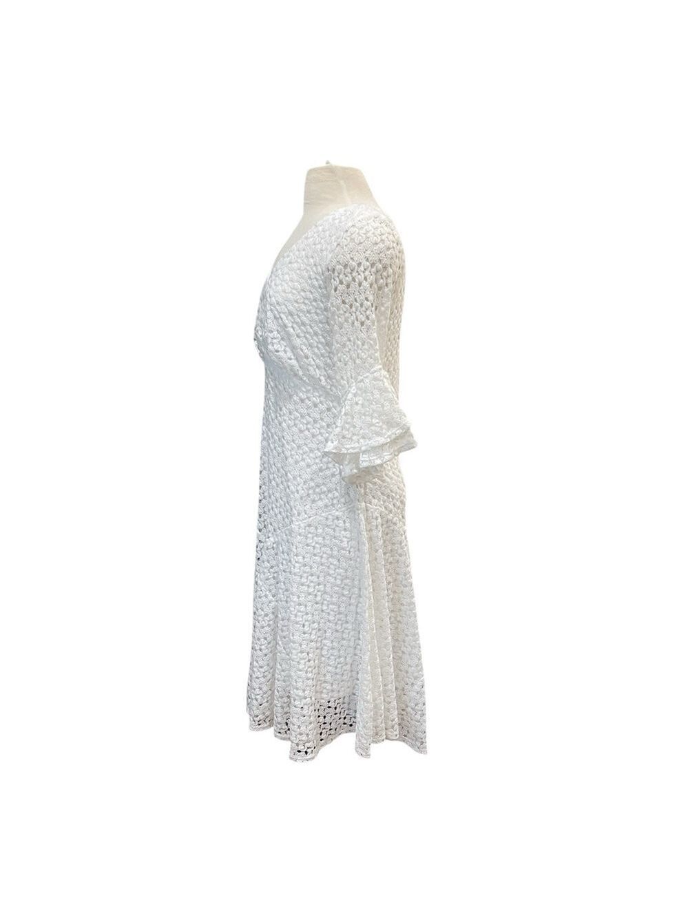 NWT Rabbit Rabbit Rabbit Designs Stretch Lace Fit And Flare Dress SZ 14 White - Picture 2 of 7
